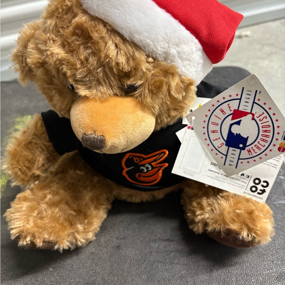 Baltimore Orioles Teddy Bear with Santa Hat